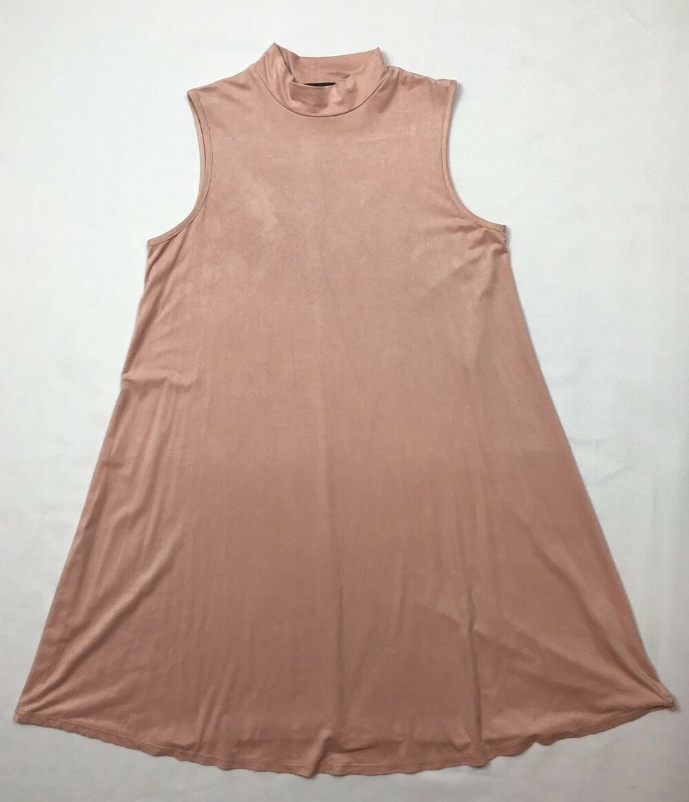 Kristin Nicole Shift Dress Women Small Dusty Pink Faux Suede Tunic Lagenlook